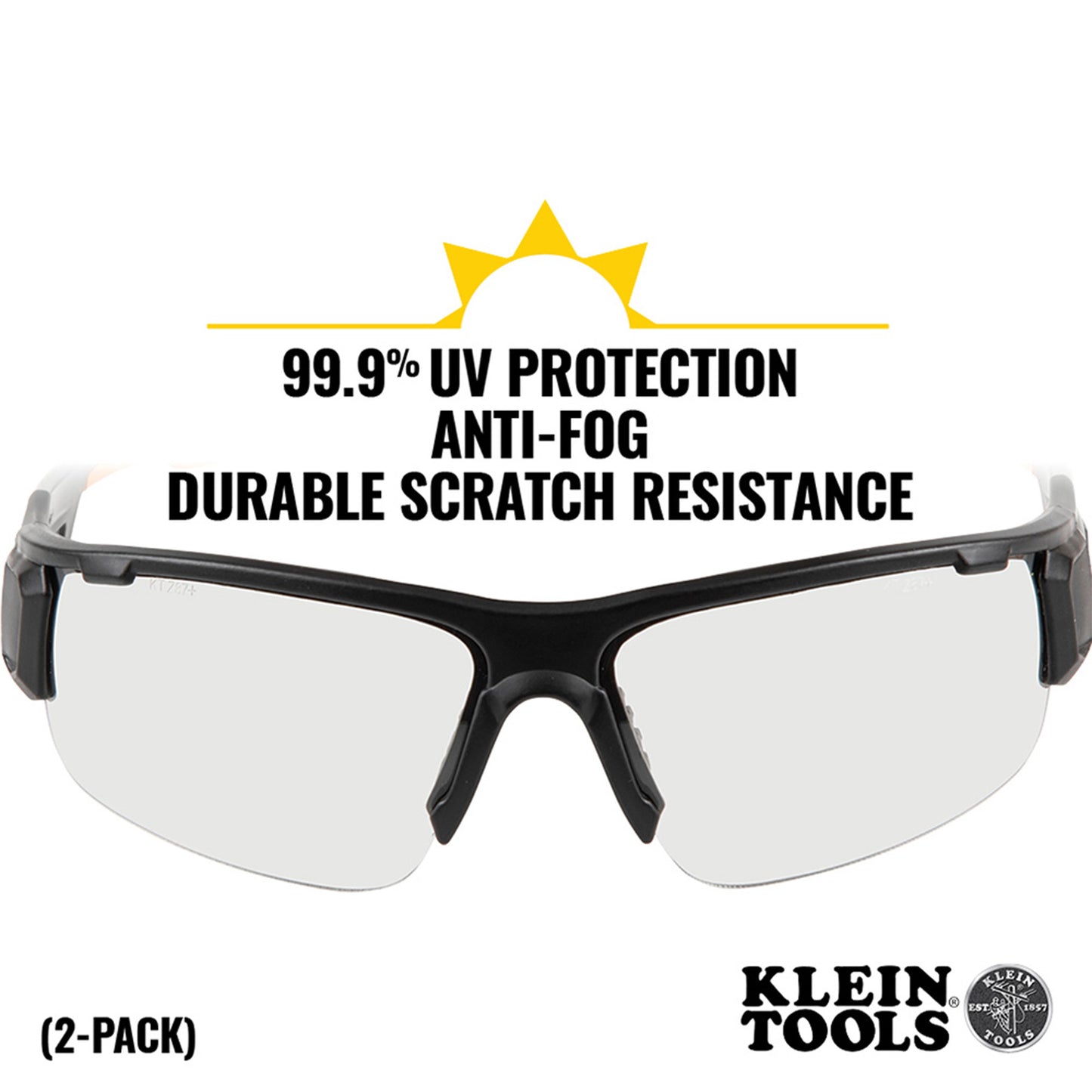 Klein Tools PRO Safety Glasses-Wide Lens, 2-Pack Part Number: KLN 60172