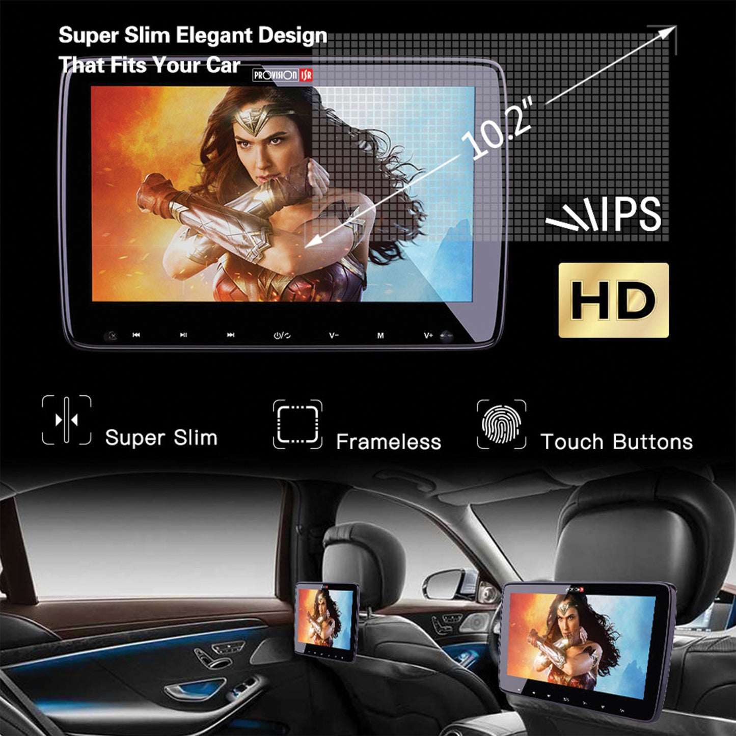 10 inch Car Backseat Multimedia Player WITH BUILT IN SPEAKERS