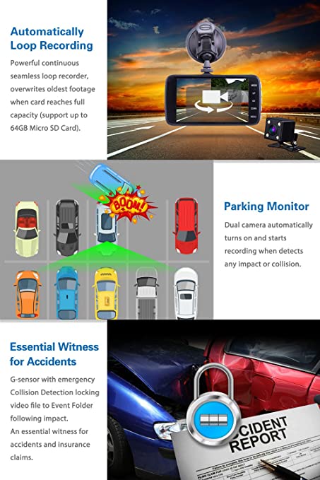 Dual Channel Full HD Car DVR with Night Vision for Rideshare Drivers