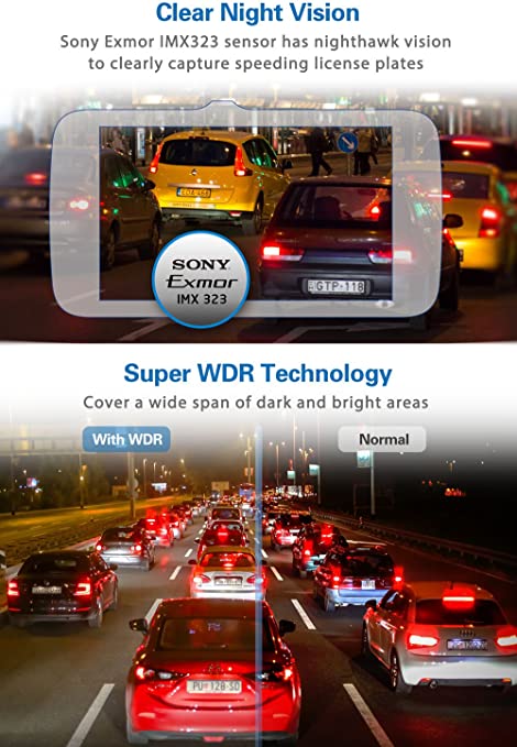 Dual Channel Full HD Car DVR with Night Vision for Rideshare Drivers
