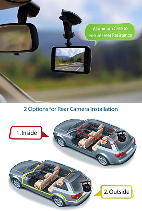 Dual Channel Full HD Car DVR with Night Vision for Rideshare Drivers