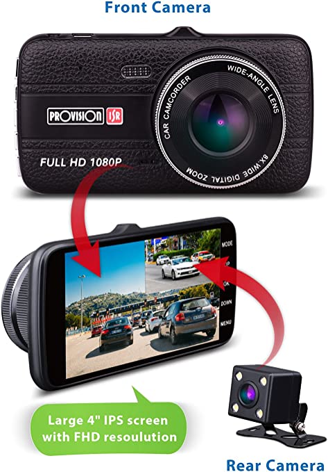 Dual Channel Full HD Car DVR with Night Vision for Rideshare Drivers