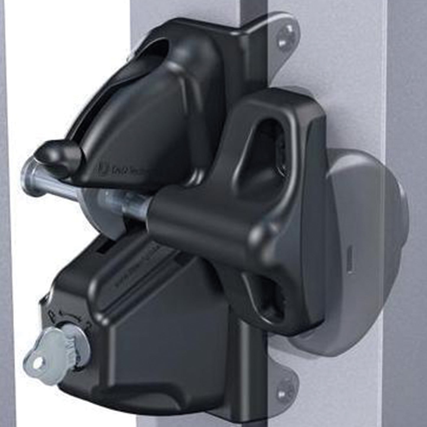 LokkLatch Deluxe Dual-Sided Lockable Gate Latch For All Gates With External Access Kit (Black