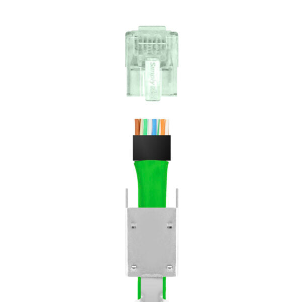 Cat6 Shielded External Ground – Standard WE/SS RJ45 with Bar45® 50 Plugs (Simply45 S45-1150)