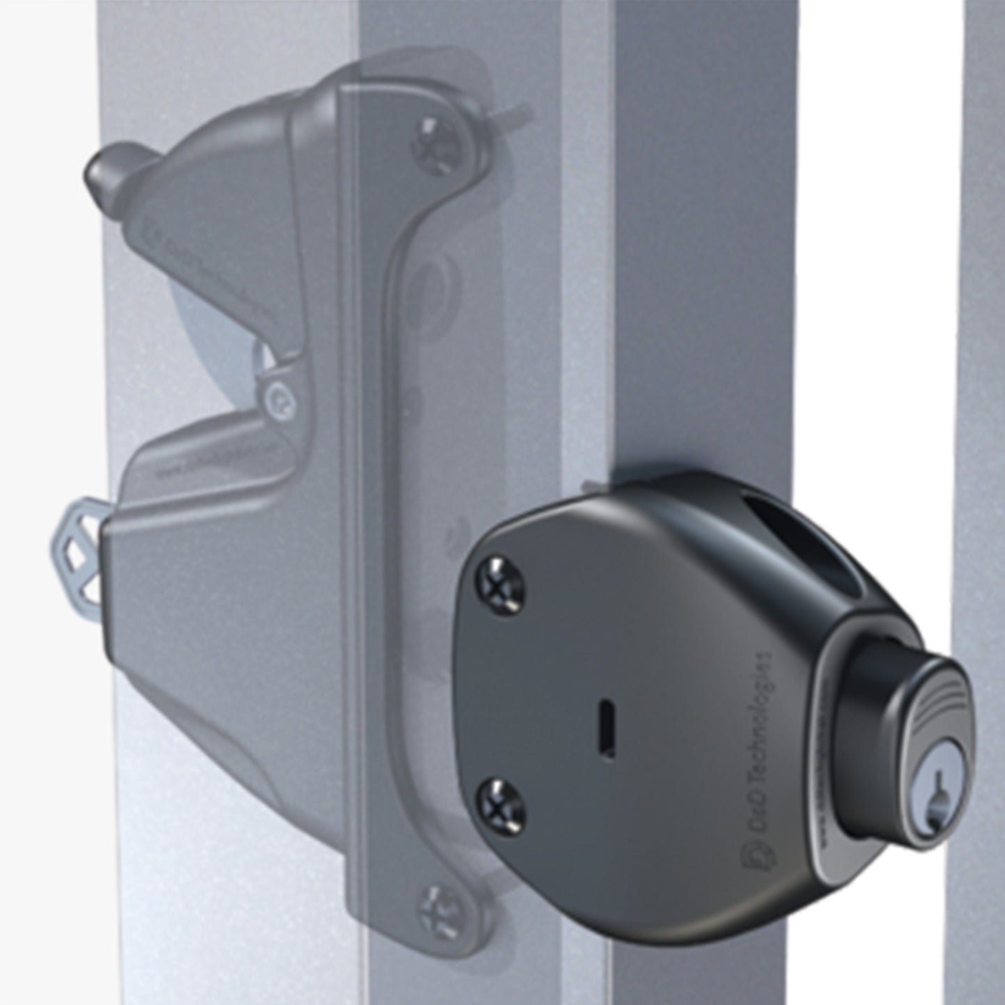 LokkLatch Deluxe Dual-Sided Lockable Gate Latch For All Gates With External Access Kit (Black