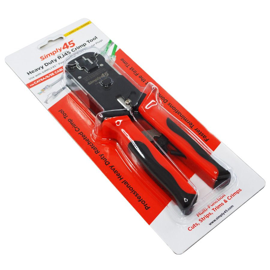 Simply45® RJ45 Crimp Tool – Pass-Through Unshielded & Internal Ground Shielded (S45-C100)