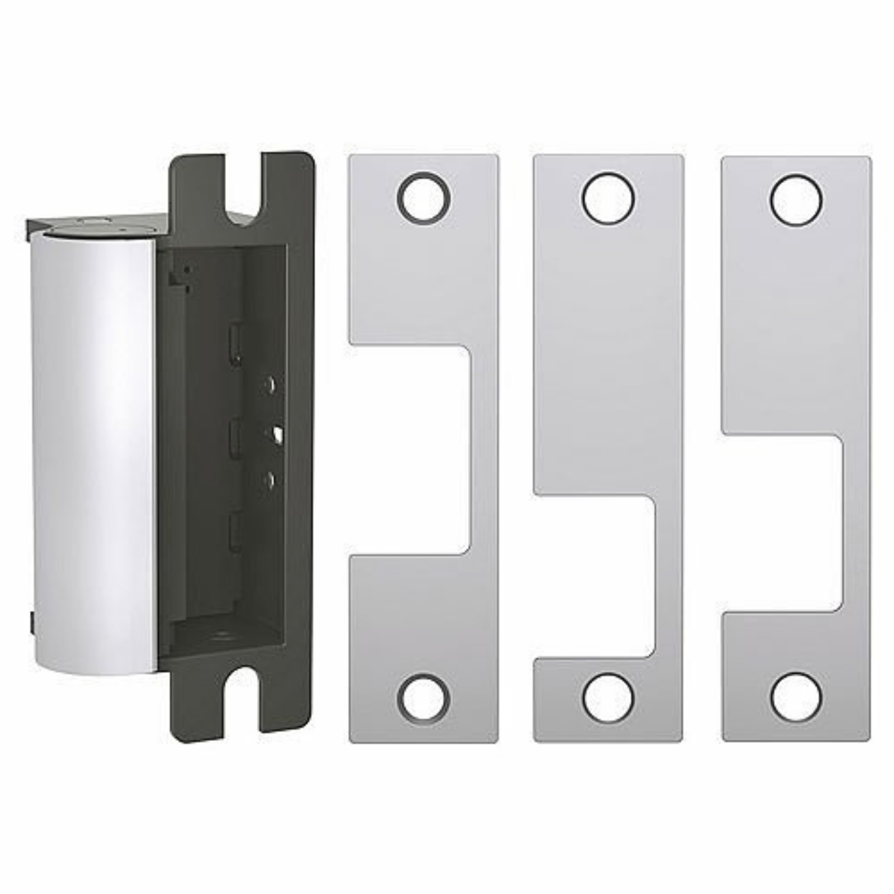 HES 1006CLB-630-LBM 1006 Series Complete Electric Strike The 1006CLB is the electric strike for every latchbolt lock. It accommodates every cylindrical and mortise lockset for ANSI 4-7/8" strike plates with up to a 3/4" latchbolt. Included in the box is a 1006 strike body, 3 faceplates (J, KD and KM) and all the necessary mounting hardware you will nee