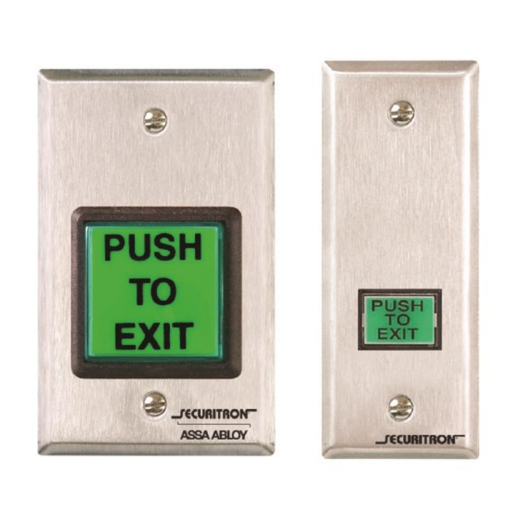 Securitron EEB3N Exit Button The EEB comes with green, red and blue inserts to change the button color. Install the EEB Emergency Exit Button next to the door to provide additional safety.