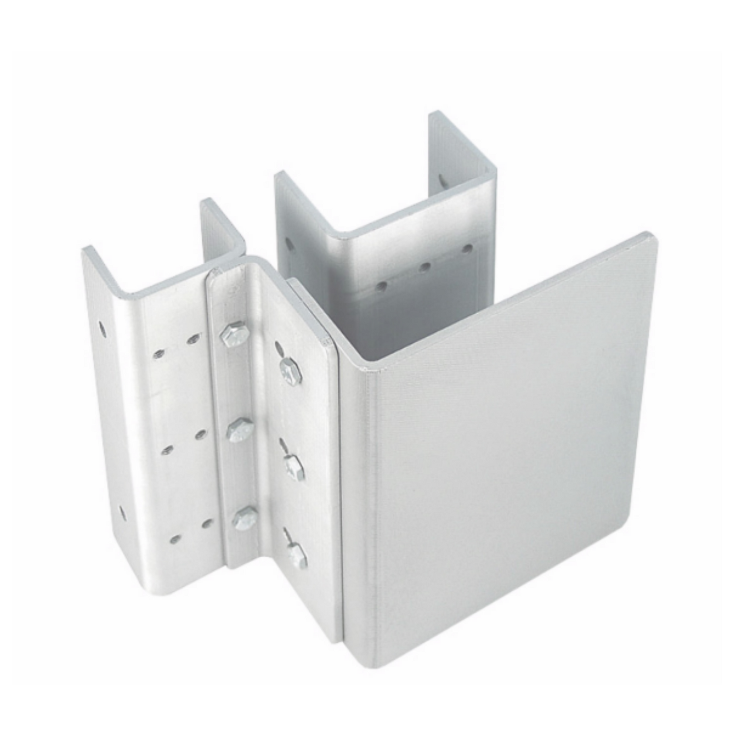 Post Shim Brackets are used to adapt both small and large Post Brackets to pole/post sizes smaller than 2" or 3" respectively in 1/8" increments - 1-7/8", 1-3/4", 1-5/8" 2-7/8", 2-3/4", 2-5/8", etc. When more than two shims are used together on a single post, welding the bracket to the pole/post is recommended. All necessary mounting hardware including four Post Shims is included with each Flex-Mount Kit.