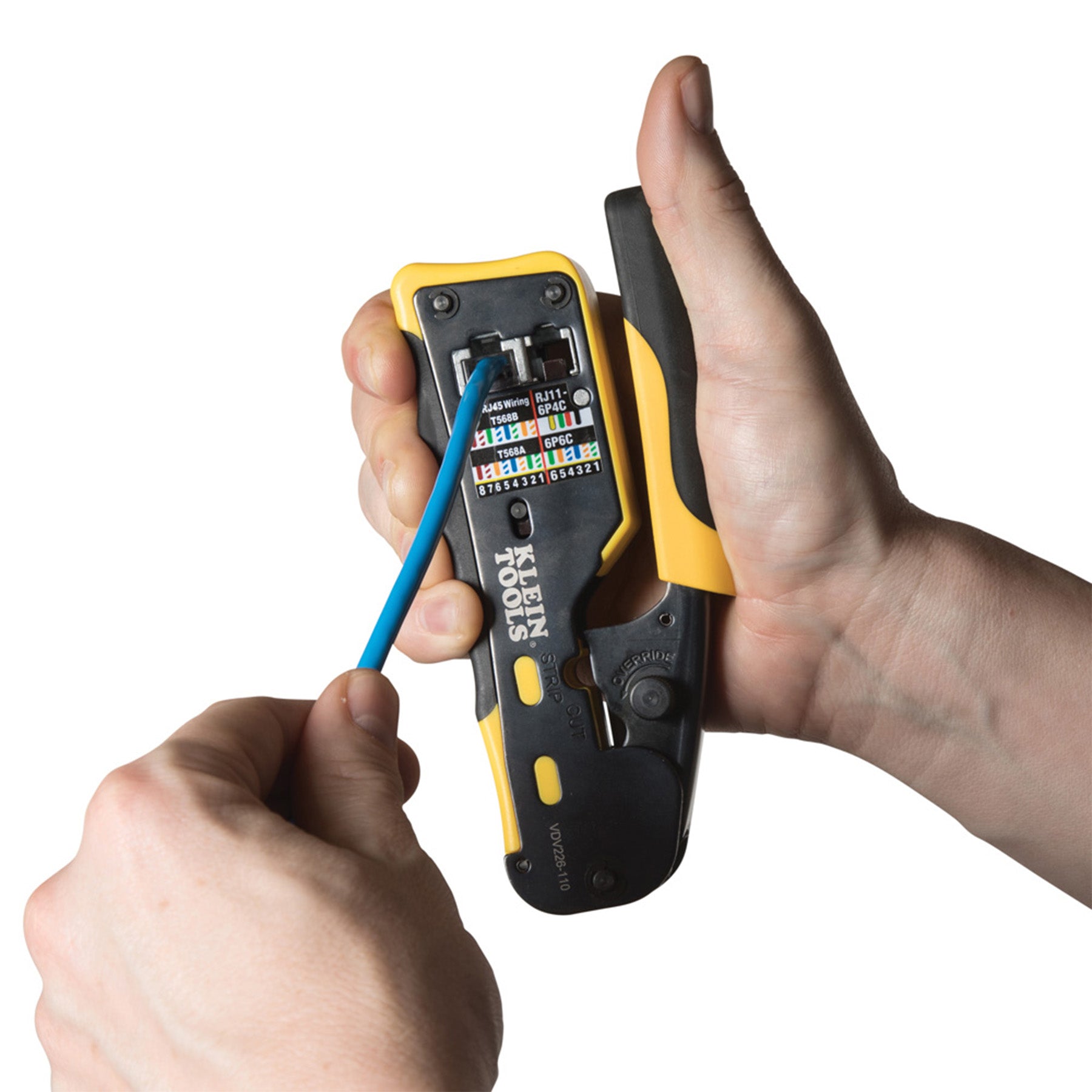 Klein Tools Ratcheting Cable Crimper / Stripper / Cutter, for Pass-Thru Part Number: KLN VDV226-110